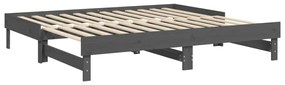 vidaXL Καναπές Κρεβάτι Συρόμενος Γκρι 2x(90x190) εκ. Μασίφ Ξύλο Πεύκου