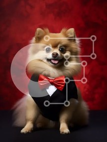Intra Συλλεκτικό Ξύλινο Παζλ Plywood  4mm - Dapper Pomeranian σε σμόκιν Σε Ξύλινο Κουτί - Διαστάσεις: 10x10 cm – 25 κομμάτια