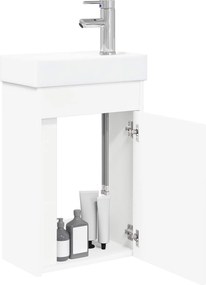 vidaXL Μονάδα μπάνιου με βρύση Λευκό 40,5 x 22,5 x 62 εκ.