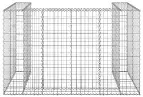 vidaXL Συρματοκιβώτιο Τοίχος για Κάδους 180x100x110 εκ Γαλβαν. Χάλυβας