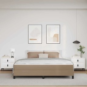vidaXL Κρεβάτι με στρώμα Καπουτσίνο 180 x 200 cm Τεχνητό δέρμα