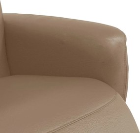 vidaXL Πολυθρόνα Ανακλινόμενη με Υποπόδιο Καπουτσίνο Συνθετικό Δέρμα