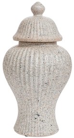 Βάζο Με Καπάκι 90071 18x18x42cm White Κεραμικό