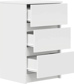 vidaXL Κομοδίνο με 3 συρτάρια Λευκό 39x35x65 εκ.