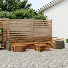 vidaXL Σειρά Καναπέ Εξωτερικού 8 pcs Φυσικό