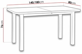 Τραπέζι Victorville 113, Καρυδί, 76x80x140cm, 32 kg, Επιμήκυνση, Πλαστικοποιημένη μοριοσανίδα, Ξύλο, Μερικώς συναρμολογημένο, Ξύλο: Οξιά | Epipla1.gr