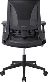 BF8760 Πολυθρόνα Γραφείου, Mesh Μαύρο, Ύφασμα Μαύρο   1τμχ