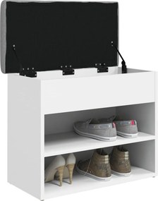 vidaXL Παγκάκι Παπουτσιών Λευκό 62 x 32 x 50 εκ. από Τεχνητό Ξύλο
