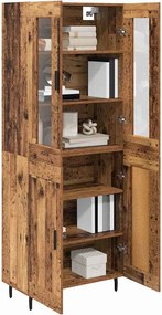 vidaXL Highboard 2 pcs Παλιό Ξύλο 69,5 x 34 x 180 εκ.