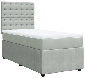 ΚΡΕΒΑΤΙ BOXSPRING ΜΕ ΣΤΡΩΜΑ ΑΝΟΙΧΤΟ ΓΚΡΙ 90X200 ΕΚ. ΒΕΛΟΥΔΙΝΟ 3292250