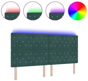 vidaXL Κρεβατόγιαννη LED Σκούρο Πράσινο 100 εκ Βελούδο
