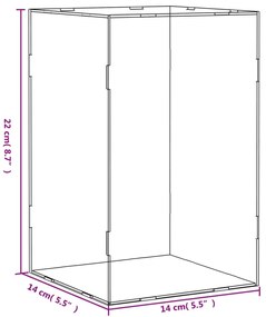 vidaXL Κουτί Βιτρίνας Διαφανές Ακρυλικό 14x14x22 εκ.
