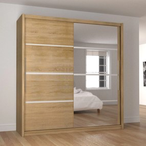 Ντουλάπα Ilona 180x61x215 cm TO-ILO180S Two Door Melamine, Mirror