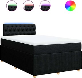 vidaXL Κρεβάτι Boxspring με Στρώμα Μαύρο 120x200 εκ. Υφασμάτινο