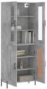 vidaXL Ντουλάπι Γκρι Σκυροδέματος 69,5x34x180 εκ. Επεξεργασμένο Ξύλο