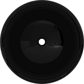 vidaXL Νιπτήρας Στρογγυλός Μαύρος 40 x 15 εκ. Κεραμικός