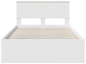 vidaXL Σκελετός Κρεβατιού Λευκό 120 x 190 cm Επεξεργασμένο ξύλο