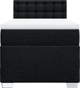 vidaXL Κρεβάτι Boxspring με Στρώμα Μαύρο 90x200 εκ. Υφασμάτινο