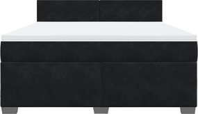 vidaXL Κρεβάτι Boxspring με Στρώμα Μαύρο 180x200 εκ. Βελούδινο
