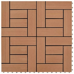 vidaXL Πλακάκια Deck 22 τεμ. Καφέ 30 x 30 εκ. 2 μ² από WPC