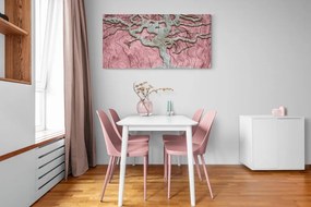 Αφηρημένη εικόνα δέντρο σε ξύλο με ροζ αντίθεση - 100x50