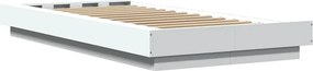 vidaXL Πλαίσιο Κρεβατιού με Φώτα LED Λευκό 100 x 200 εκ. Επεξεργ. Ξύλο