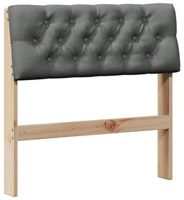 vidaXL Ταπετσαρισμένο κεφαλάρι Σκούρο Γκρι 80 cm Στερεά ξυλεία πεύκου