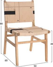 ΚΑΡΕΚΛΑ RUBBERWOOD ΚΑΙ ΣΧΟΙΝΙ ΣΕ ΦΥΣΙΚΟ RUSTIC 50x60x88Yεκ.HM9323.01