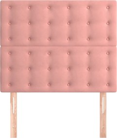 vidaXL Κεφαλάρι Ροζ Βελούδινο 100x5x118/128 εκ.