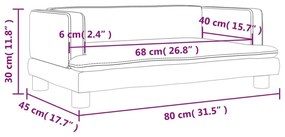 Καναπές Παιδικός Ανοιχτό Γκρι 80 x 45 x 30 εκ. από Βελούδο - Γκρι