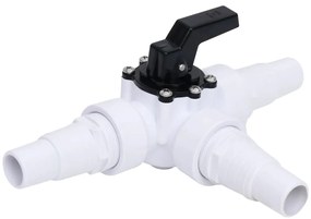 vidaXL Σφαιρική Βαλβίδα Πισίνας 3 Κατευθύνσεων Λευκή και Μαύρη