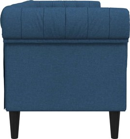 vidaXL Καναπές Τριθέσιος Chesterfield Μπλε Υφασμάτινος