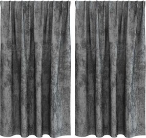 vidaXL Βελούδινες Κουρτίνες 2 pcs Γκρι 140 x 140 cm Βελούδο