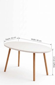 Τραπεζάκι Σαλονιού Λευκό LOGRAS 90x50x60