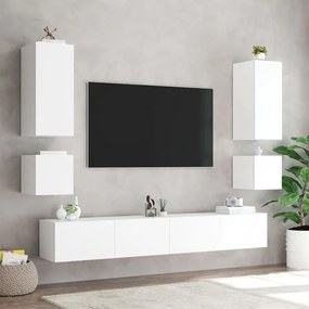 Έπιπλο Τοίχου Τηλεόρασης με LED Λευκό 40,5x35x40 εκ. - Λευκό