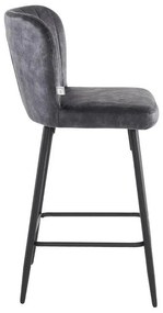 Σκαμπό Μπάρ FL2036 Fylliana Γκρί - Μαύρο 51x54x94 εκ. 2αδα