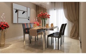 vidaXL Καρέκλες φαγητού 4 pcs Μαύρο 46 x 38.5 x 91 εκ Τεχνητό Δέρμα