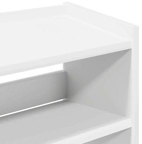 Παπουτσοθήκη Λευκή 60x25x100 εκ. από Επεξεργασμένο Ξύλο - Λευκό