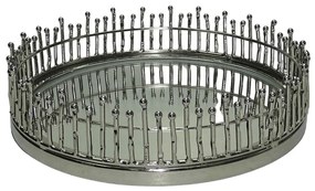 Δίσκος Με Καθρέπτη Fence 60335 29cm Silver Μέταλλο