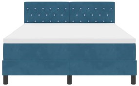 vidaXL Κρεβάτι με ελατήρια Σκούρο Μπλε 140 x 190 cm Βελούδο