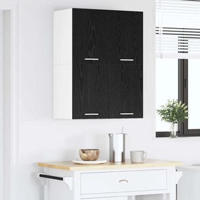 vidaXL Κρεμαστό ντουλάπι Μαύρος Δρυς και Λευκό 60 x 31 x 40 εκ