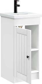 vidaXL Καθρέφτης μπάνιου με νιπτήρα Λευκό 42 x 40 x 84,5 εκ
