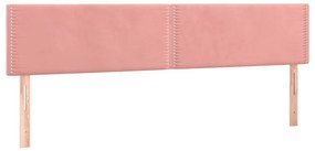 vidaXL Κρεβάτι Boxspring με Στρώμα Ροζ 180x200 εκ. Βελούδινο