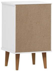 vidaXL Κομοδίνο MOLDE Λευκό 40x35x65 εκ. από Μασίφ Ξύλο Πεύκου