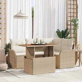 vidaXL Σετ Καναπέ Κήπου 5 pcs μπεζ και κρεμ 100 x 55 x 73 εκ