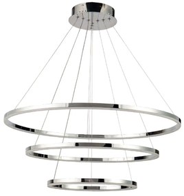 Φωτιστικό Οροφής 77-8122 Led 80-60-40cm Olympic Chrome Homelighting Αλουμίνιο,Ακρυλικό