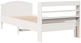 vidaXL Σκελετός Κρεβατιού Χωρίς Στρώμα Λευκό 100x200 εκ. Μασίφ Πεύκο