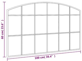 Καθρέφτης Τοίχου Αψίδα Μαύρος 100 x 60 εκ. από Σίδερο - Μαύρο