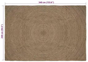 vidaXL Χαλιά χώρου Γκρι 240 x 340 εκ. Γιούτα