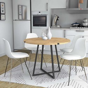 ΤΡΑΠΕΖΙ RUBES MEGAPAP ΧΡΩΜΑ SONOMA - ΑΝΘΡΑΚΙ 120X120X78ΕΚ.